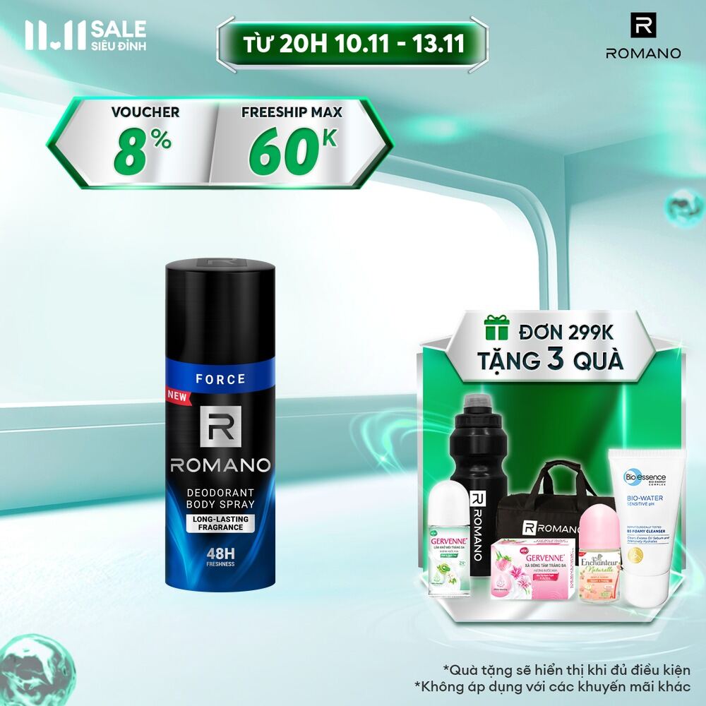 Xịt khử mùi toàn thân Romano Force 150ml