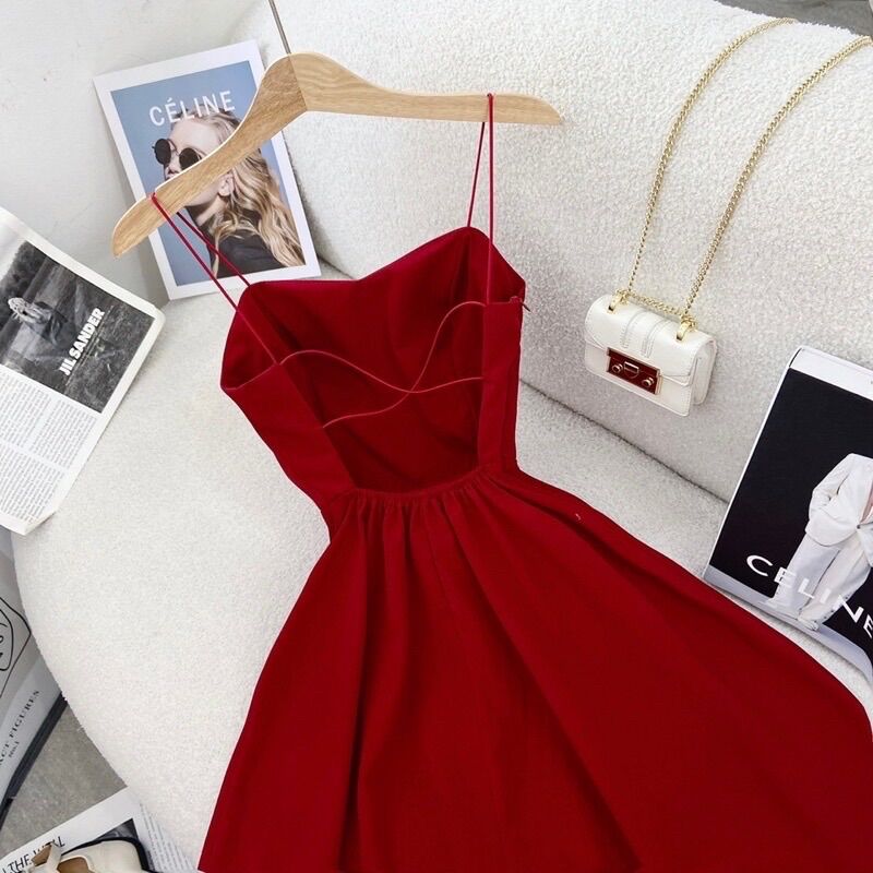 [HCM]MAXI ĐỎ 2 DÂY CHÉO LƯNG