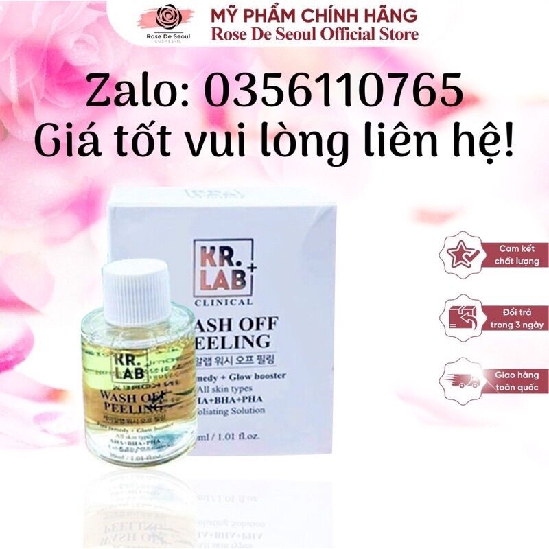 Serum kr.lab wash of peeling 30ml - peel da kr. lab hạn 2025 peel da pha lê không bong tróc