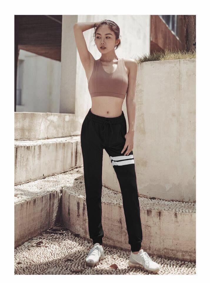 Quần jogger Unisex 2 sọc ống túm