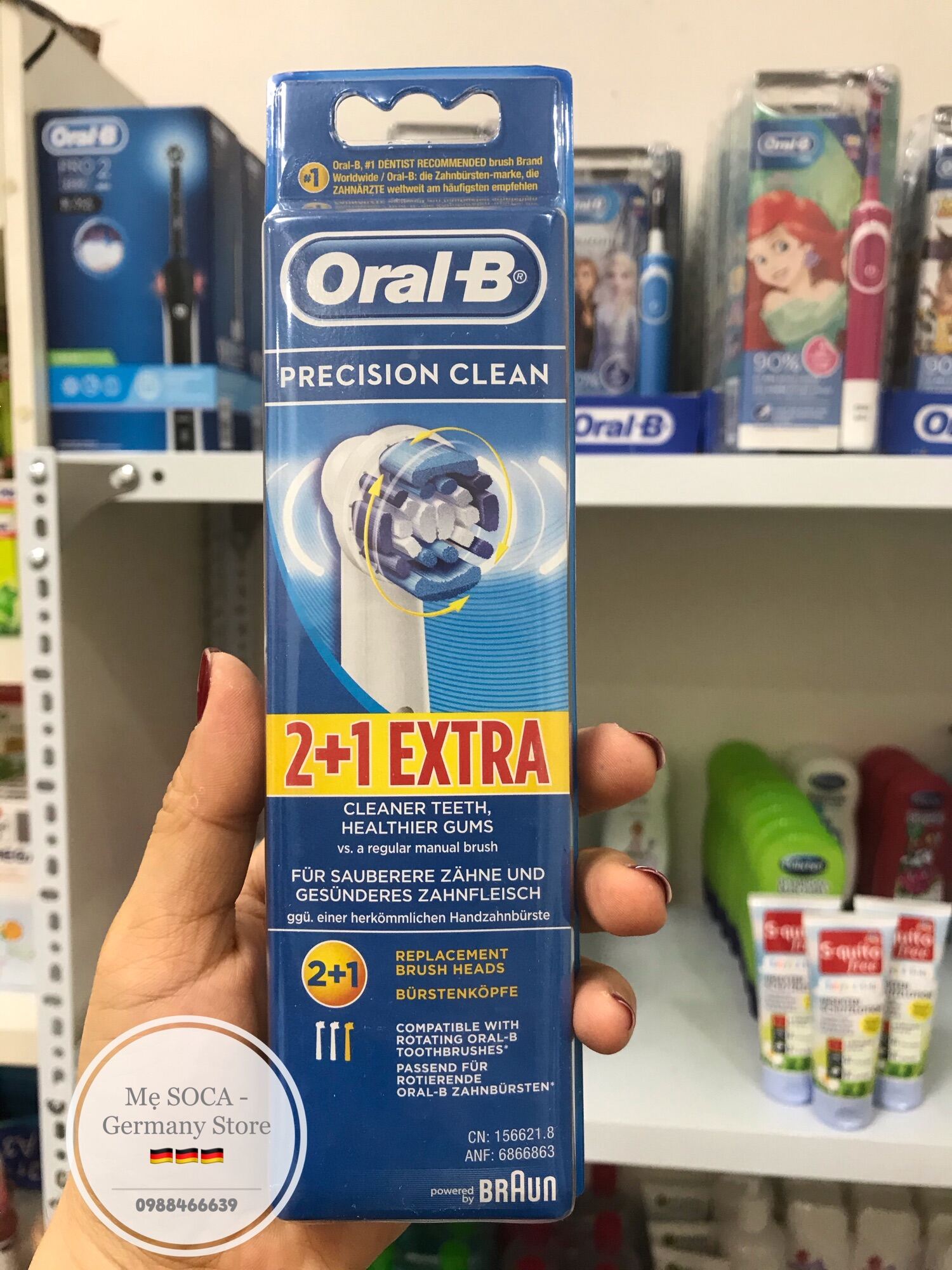 Set 3 Đầu Bàn Chải Thay Thế Oral - B Precision Clean - Made In Eu (Đủ Bill)