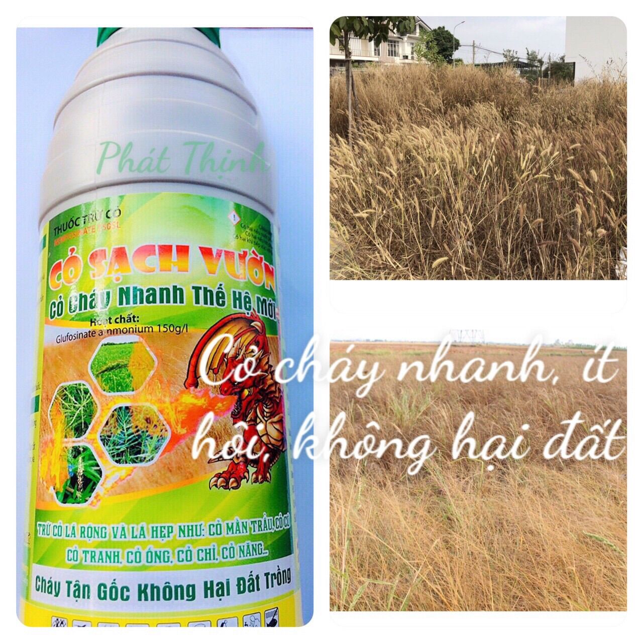 1 Lít Diệt cỏ tận gốc các loại cỏ lớn nhỏ mọc trong vườn an toàn không gây hại đất