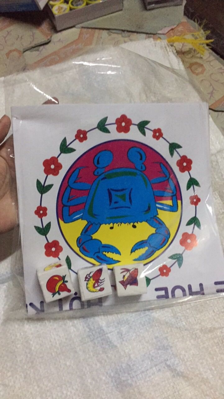 bộ bầu cua tôm cá bằng giấy