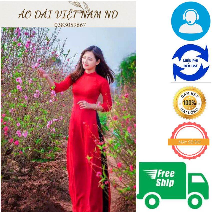 Bộ áo dài truyền thống 4 tà kèm quần