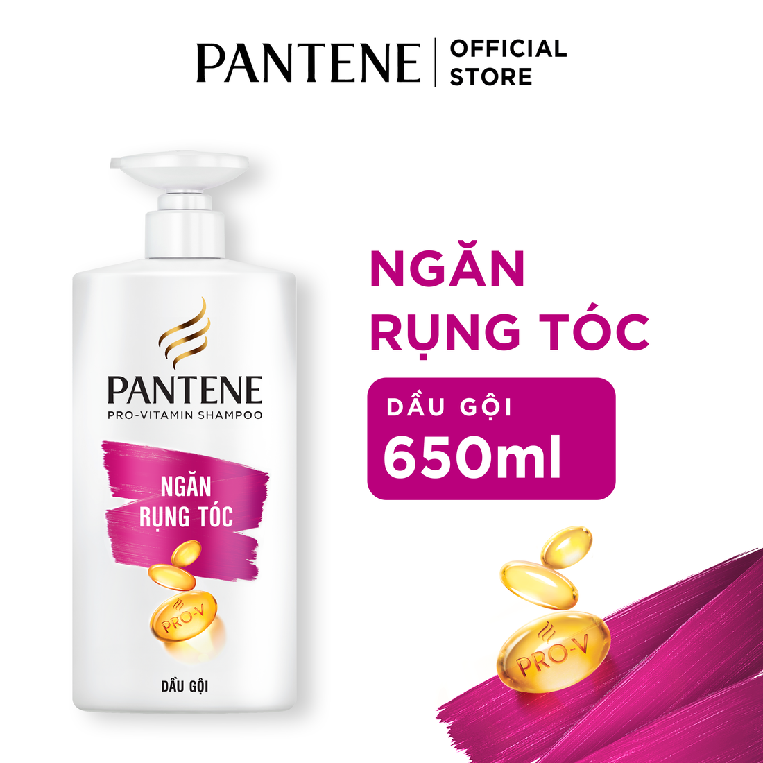 Pantene Pro-V Dầu Gội Ngăn Rụng Tóc / Phục Hồi Hư Tổn / Suôn Mượt Óng Ả/ Dưỡng Ẩm Mỗi Ngày / Sạch Gàu Chăm Sóc Tóc 650ml