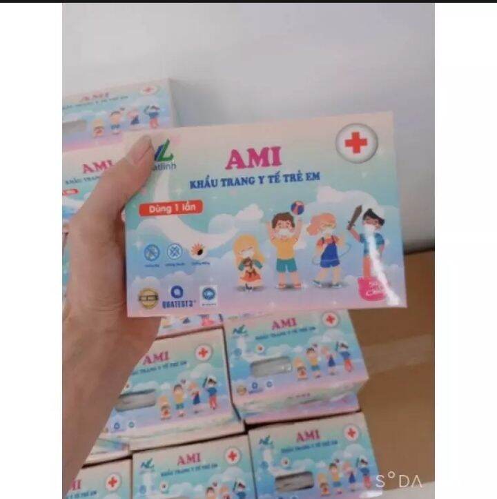khẩu trang y tế trẻ em Ami hàng cao cấp (3 lớp 50 cái/ hộp)
