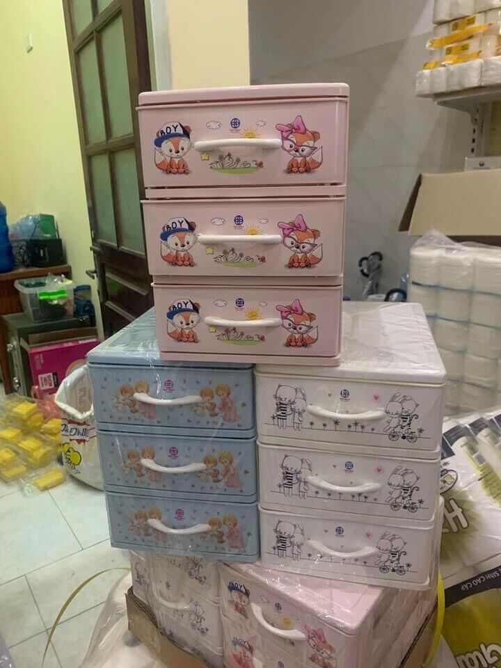 Tủ nhựa mini 3 tầng Việt Nhật kích thước 26x18x43