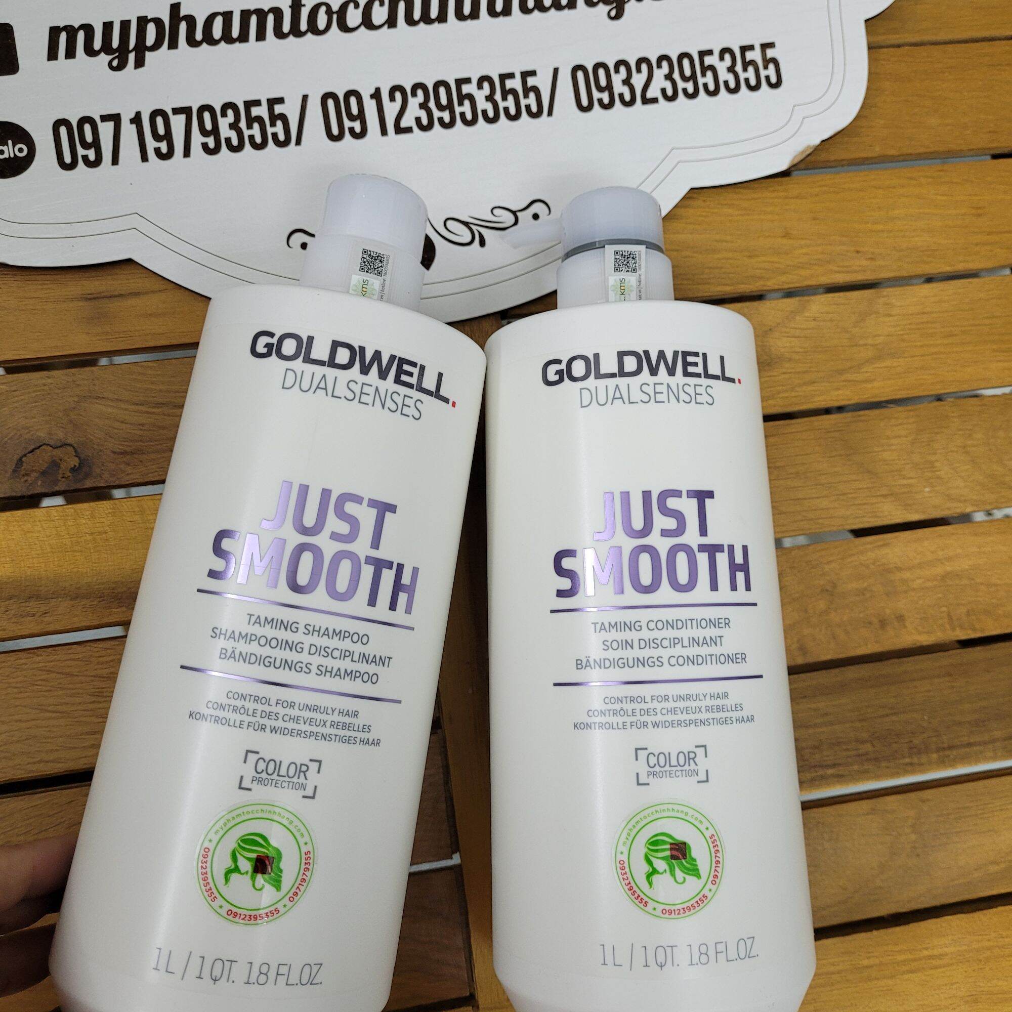 Dầu gội hoặc dầu xả goldwell suôn mượt just smooth 1000ml