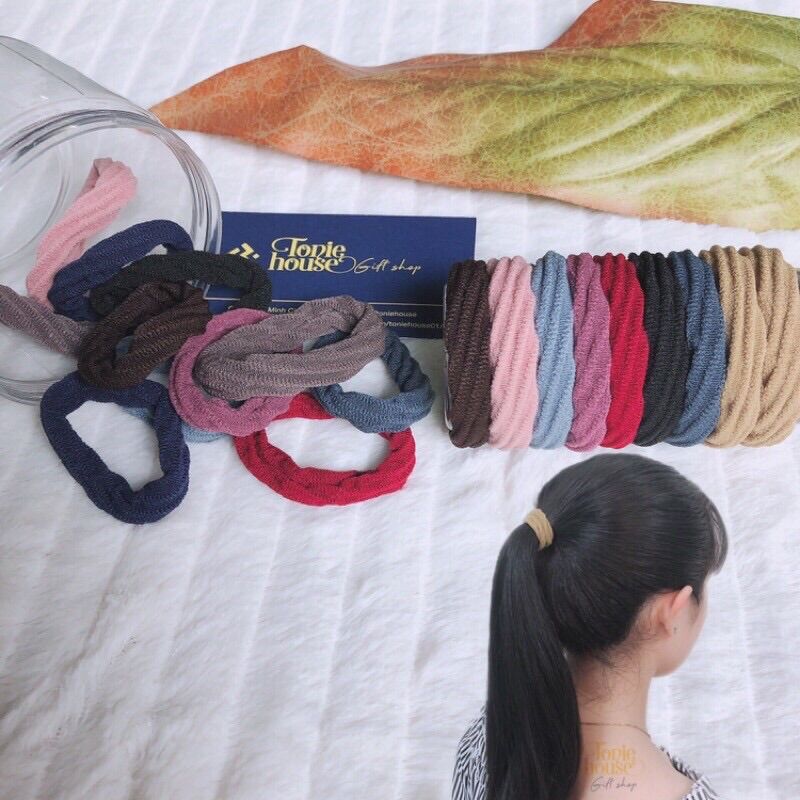 Combo 5 thun cột tóc gợn sóng ngẫu nhiên cho nữ