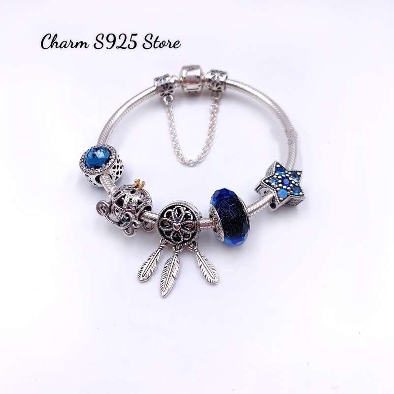 Combo bộ vòng tay mix 6 hạt charm bạc s925