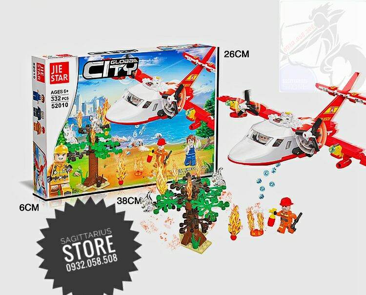 Bộ lego jiestar 52010 lắp ráp máy bay cứu hỏa