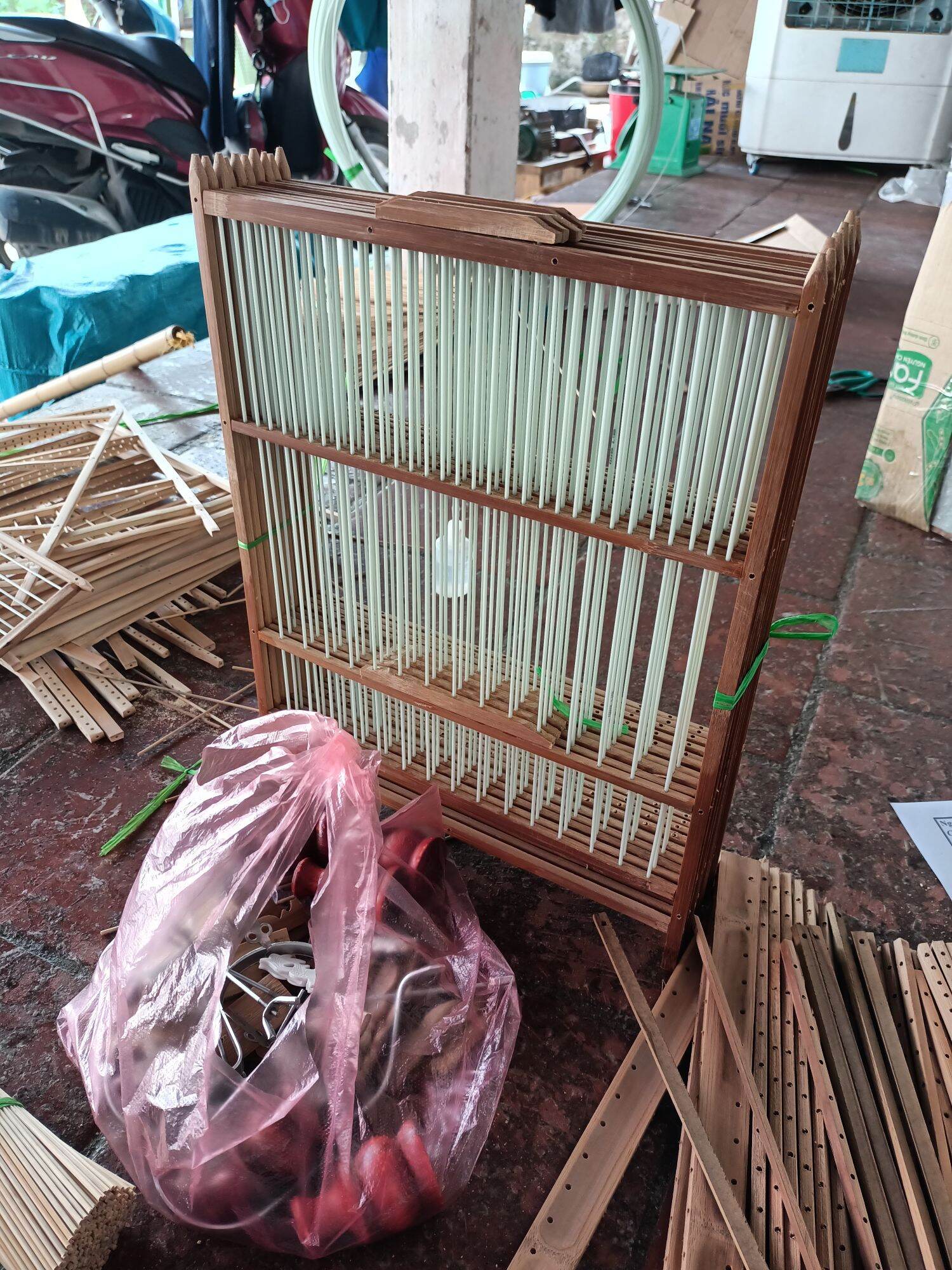 khung lồng ép mộc  mào nan cáp 15 nan