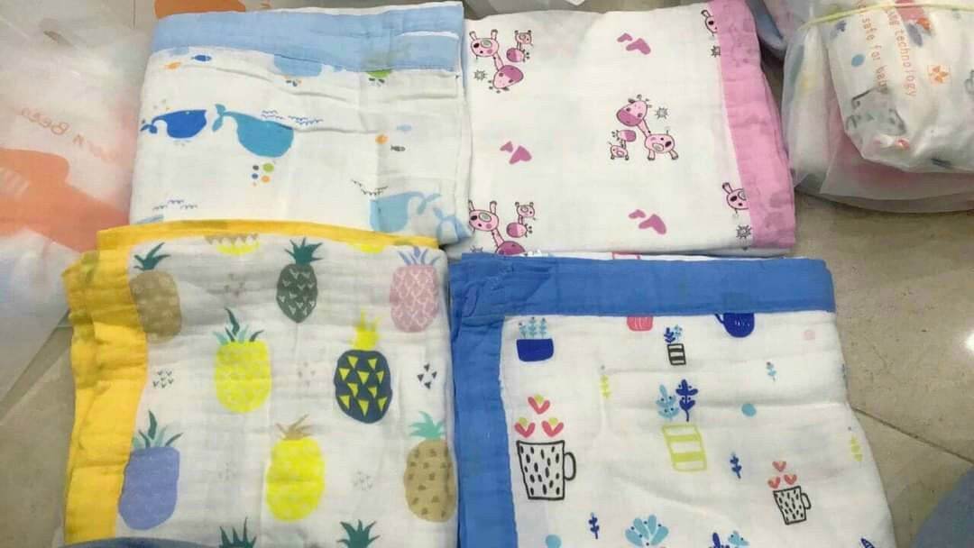 Khăn tắm xô đa năng 6 lớp viền