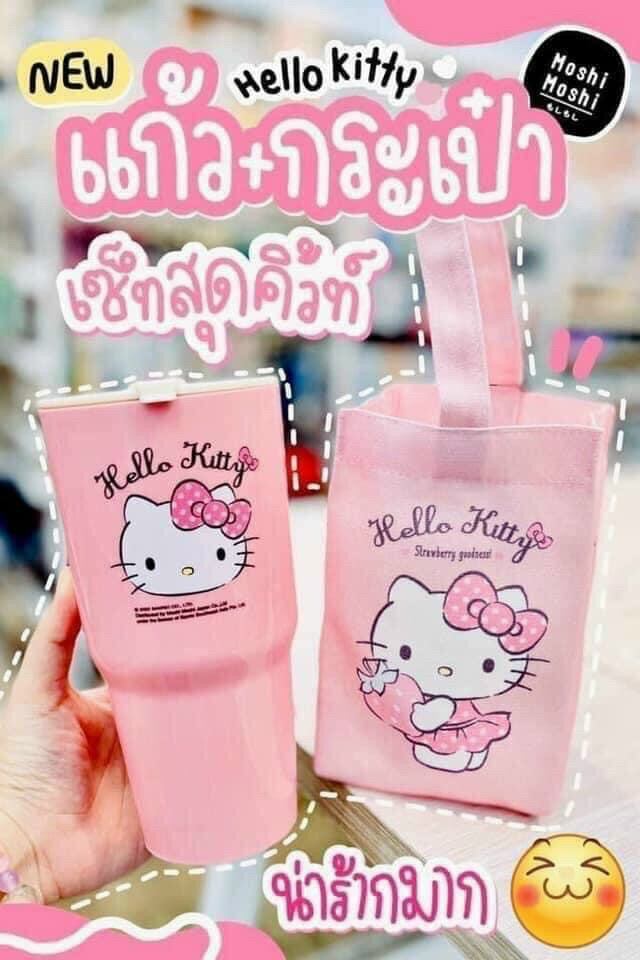🌸LY NHỰA HELLO KITTY DOREMON KÈM TÚI