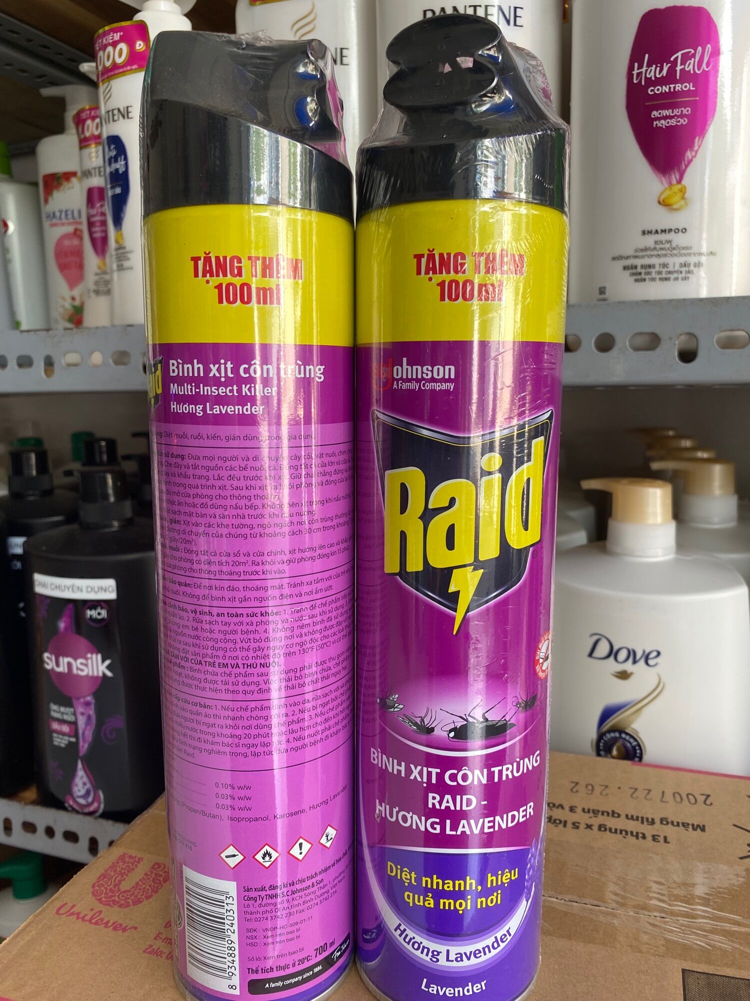 Bình xịt côn trùng RAID- hương lavender 520ml