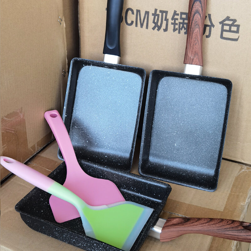 Nồi Chiên Trứng Kiểu Nhật Bản Không Dính Đáy Vuông Nồi Chiên Trứng Nhỏ Nồi Nấu Nước Dùng Bếp Từ Chất Liệu Sắt