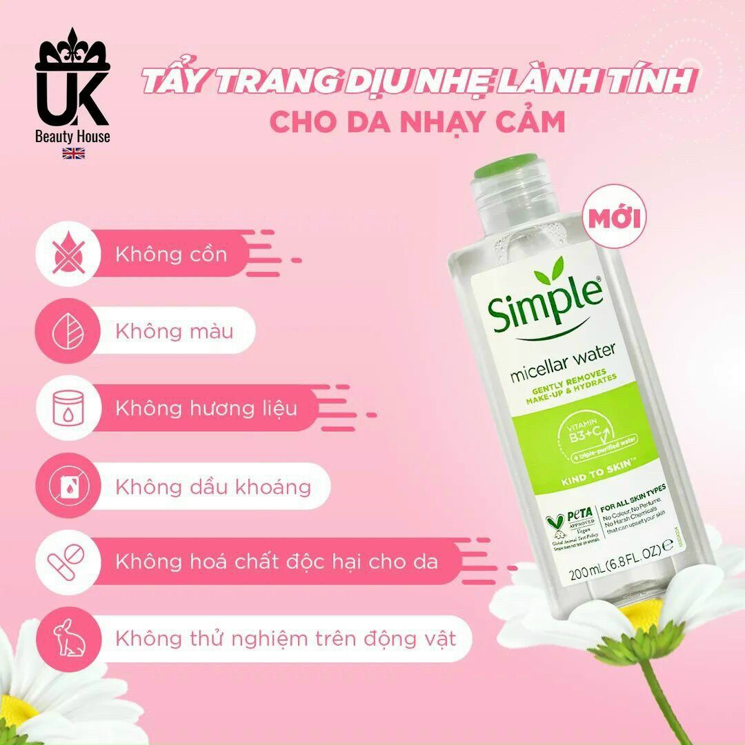 Nước Tẩy trang simple mẫu mới
