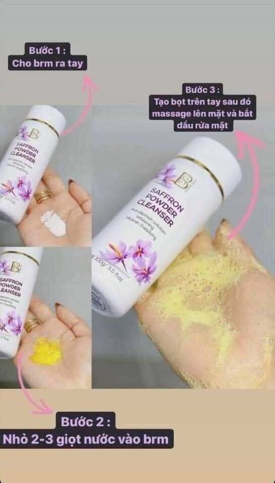 Bột rửa mặt saffron Bscosmetics Hàn Quốc