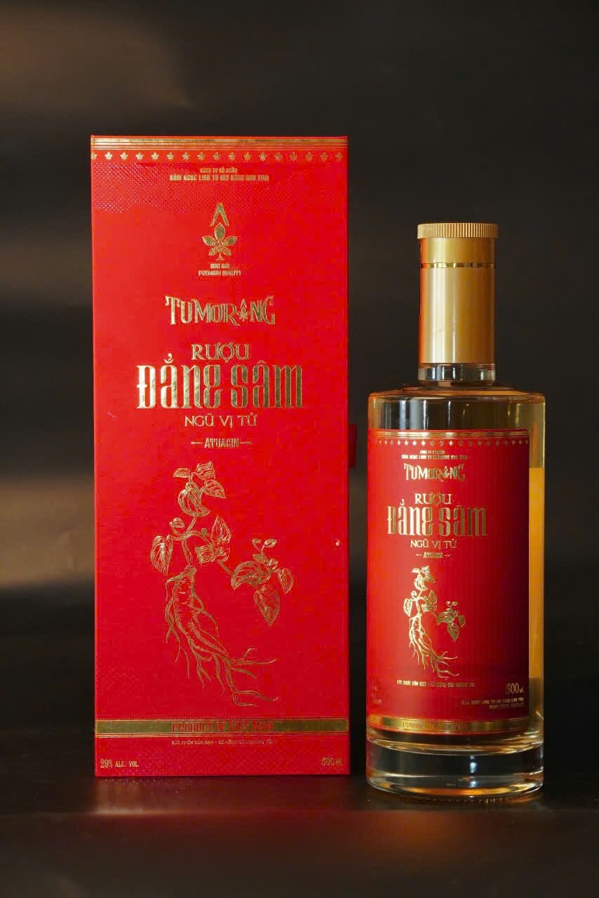 Rượu Sâm Ngọc Linh Đẳng Sâm Ngũ Vị Tử Chai tròn 500ml