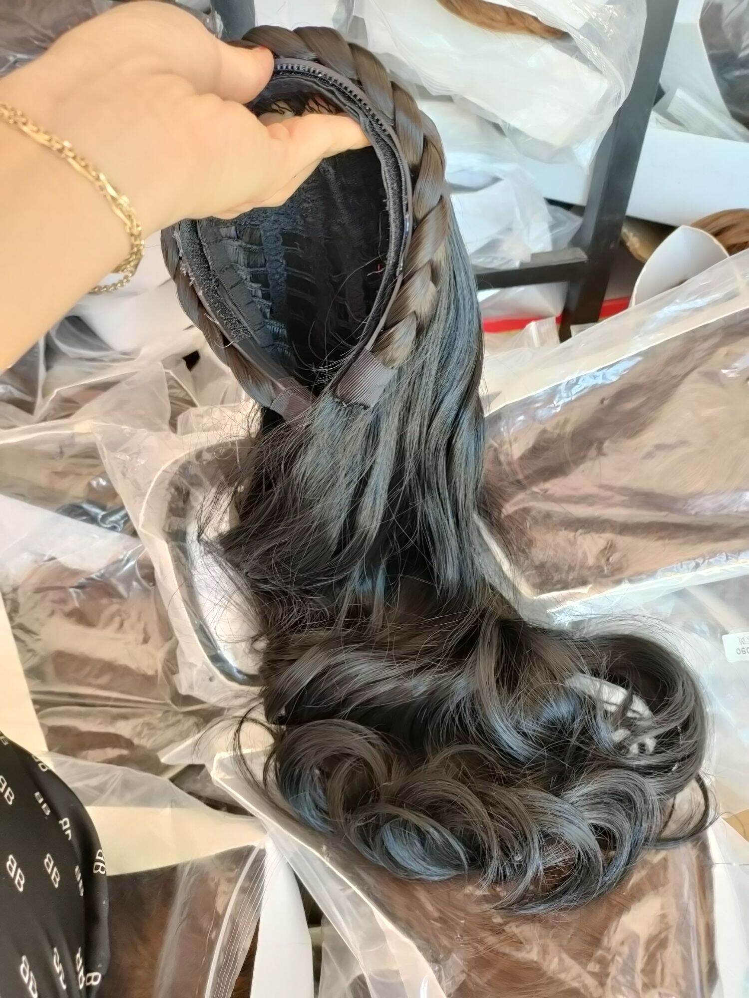 Half-Head Wig with Hair Clips Attached