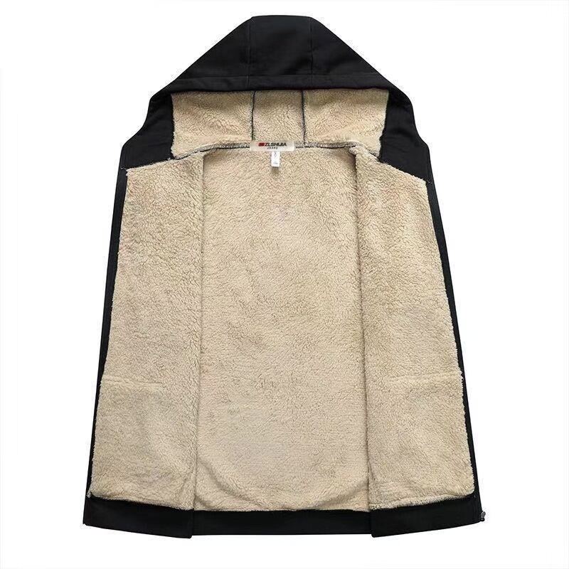 Áo Hoodie Liền Mũ Mùa Đông Áo Khoác Bông Nam Áo Bông Dày Đẹp Trai Trào Lưu Thường Ngày Lông Cừu Mẫu Mới 2021 Nam