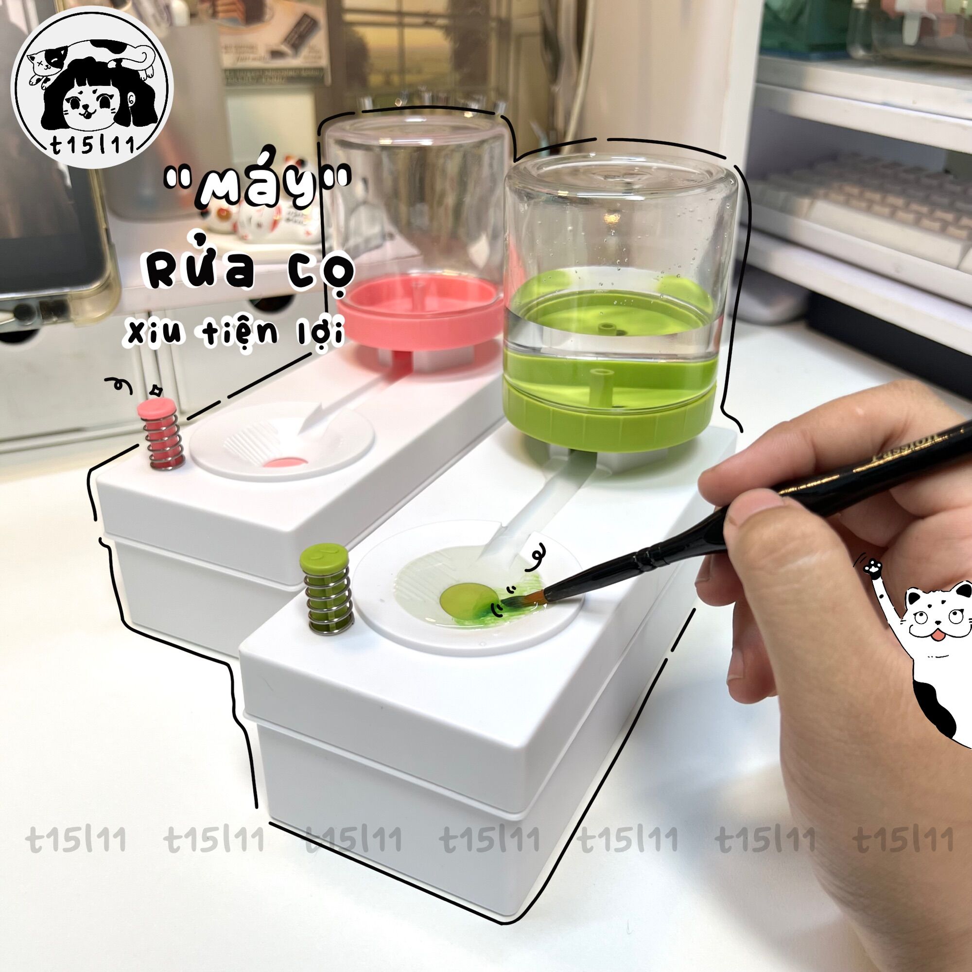 [t15l11] Máy Rửa cọ Vẽ Tranh Tiện lợi