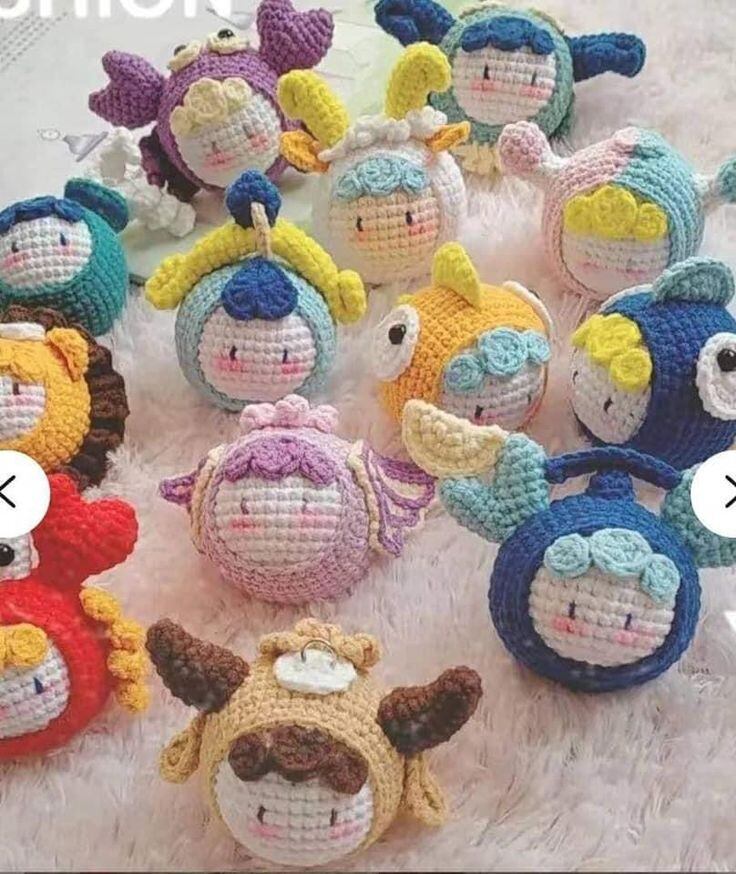 Móc khóa 12 cung hoàng đạo bằng len dễ thương