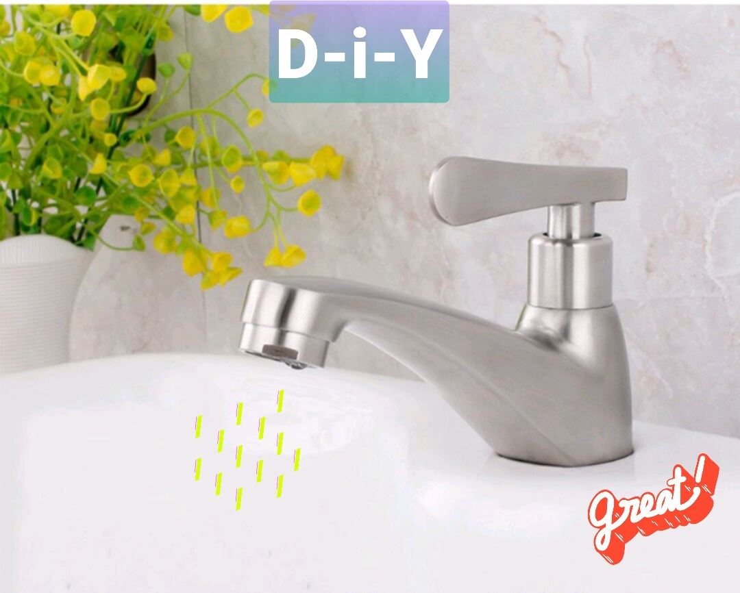 Vòi lavabo lạnh inox 304 hoặc đồng thau / vòi chậu rửa mặt nước lạnh