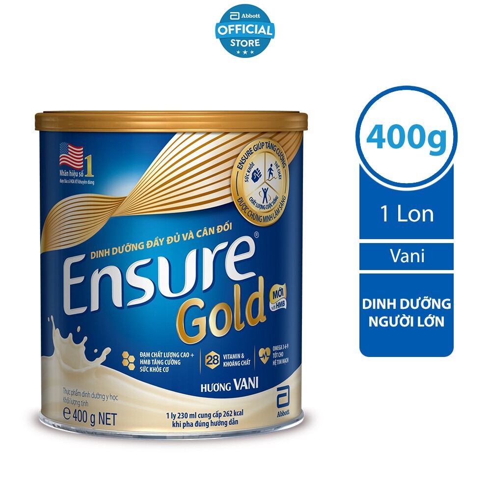 Sữa bột Ensure Gold Abbott HMB 400g