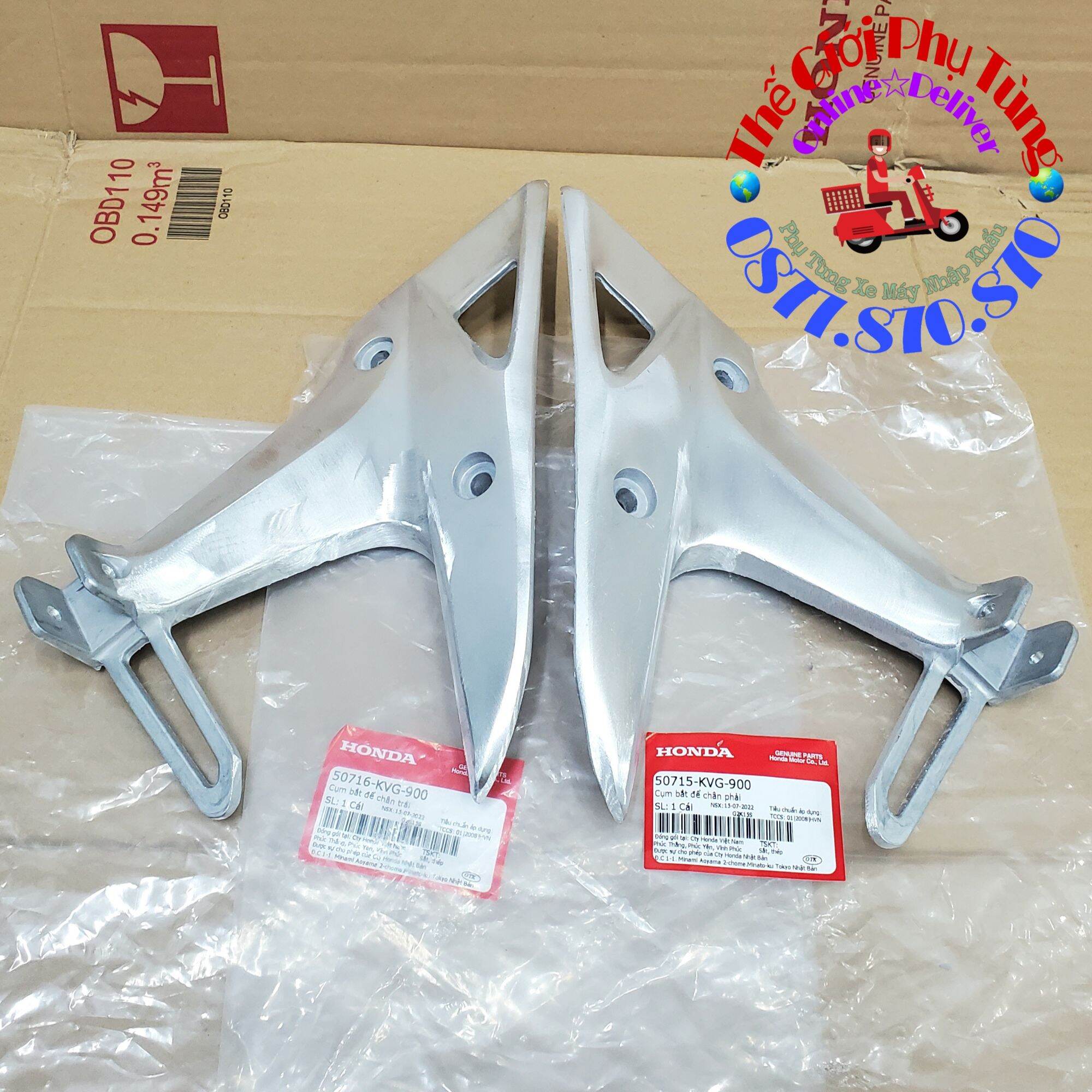 Gác chân sau ab 110 2007-2010 zin honda việt nam - 50716-kvg-900 / 50715-kvg-900