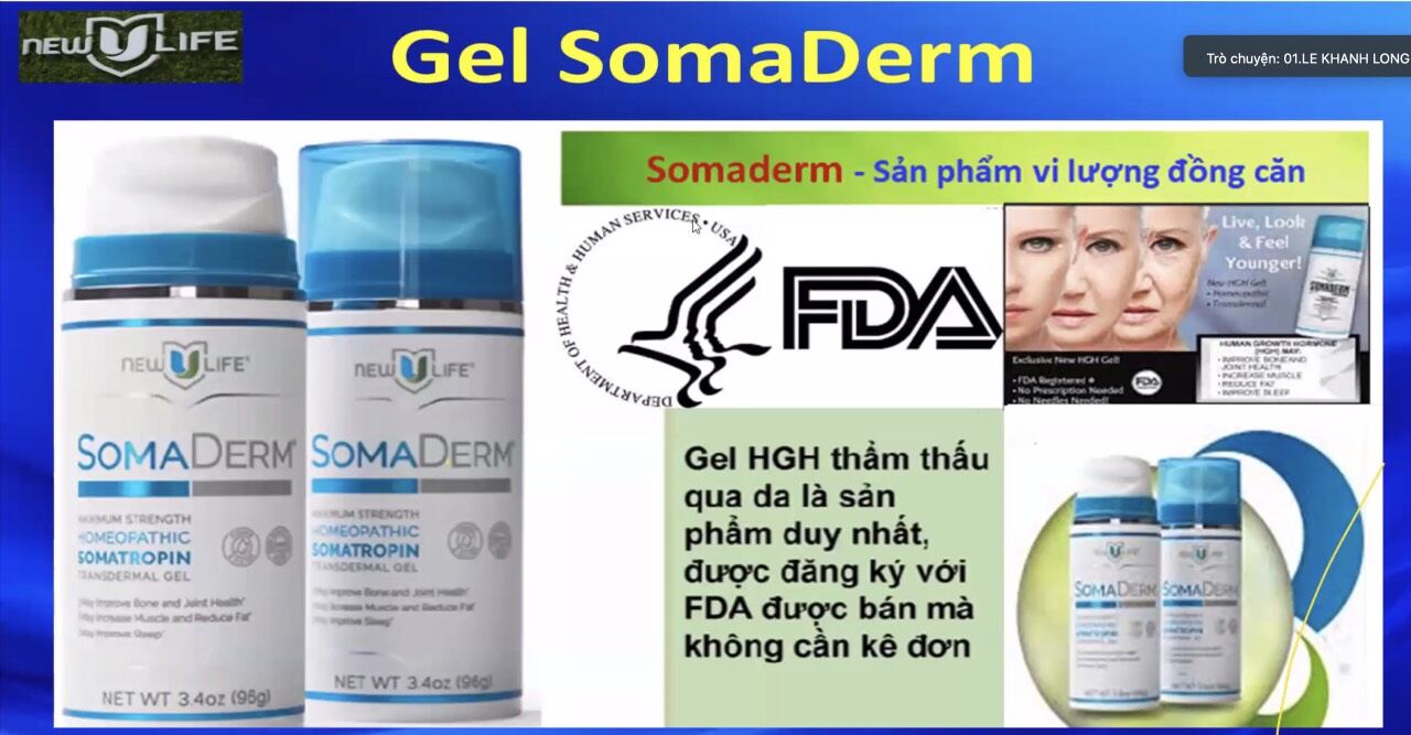 SOMADERM gel Mỹ
