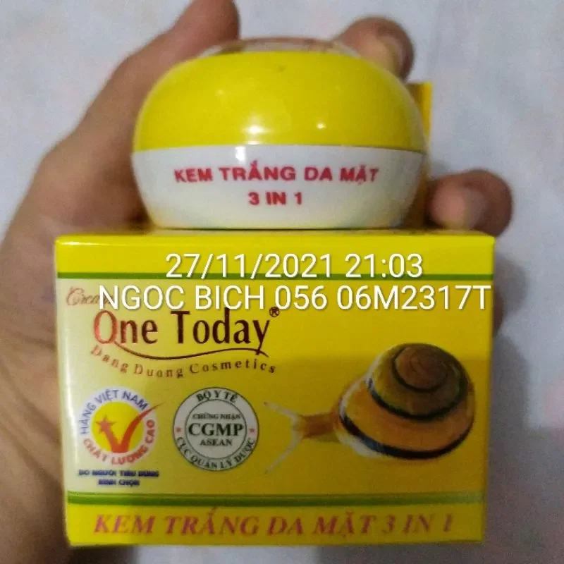 ONETODAY - KEM ỐC SÊN TRẮNG DA 3IN1 ONE TODAY (5 gam)