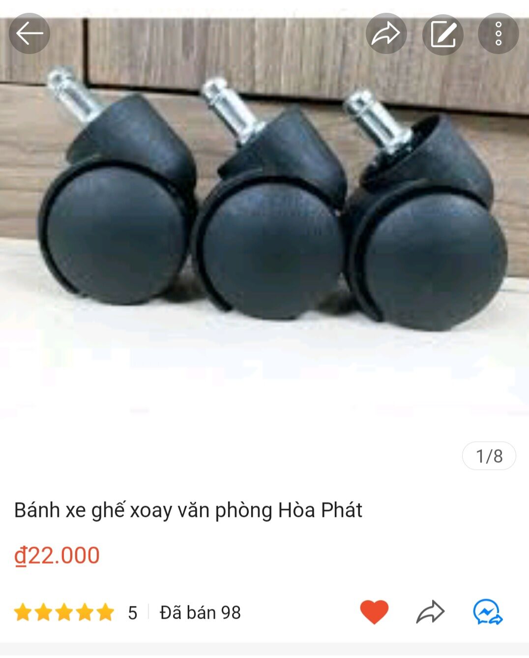Bánh xe ghế xoay Hòa Phát (1 cái)