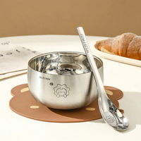 WODEBAIHUI | Bát Inox Chống Nóng Dành Cho Trẻ Em Đạt Tiêu Chuẩn Thực Phẩm