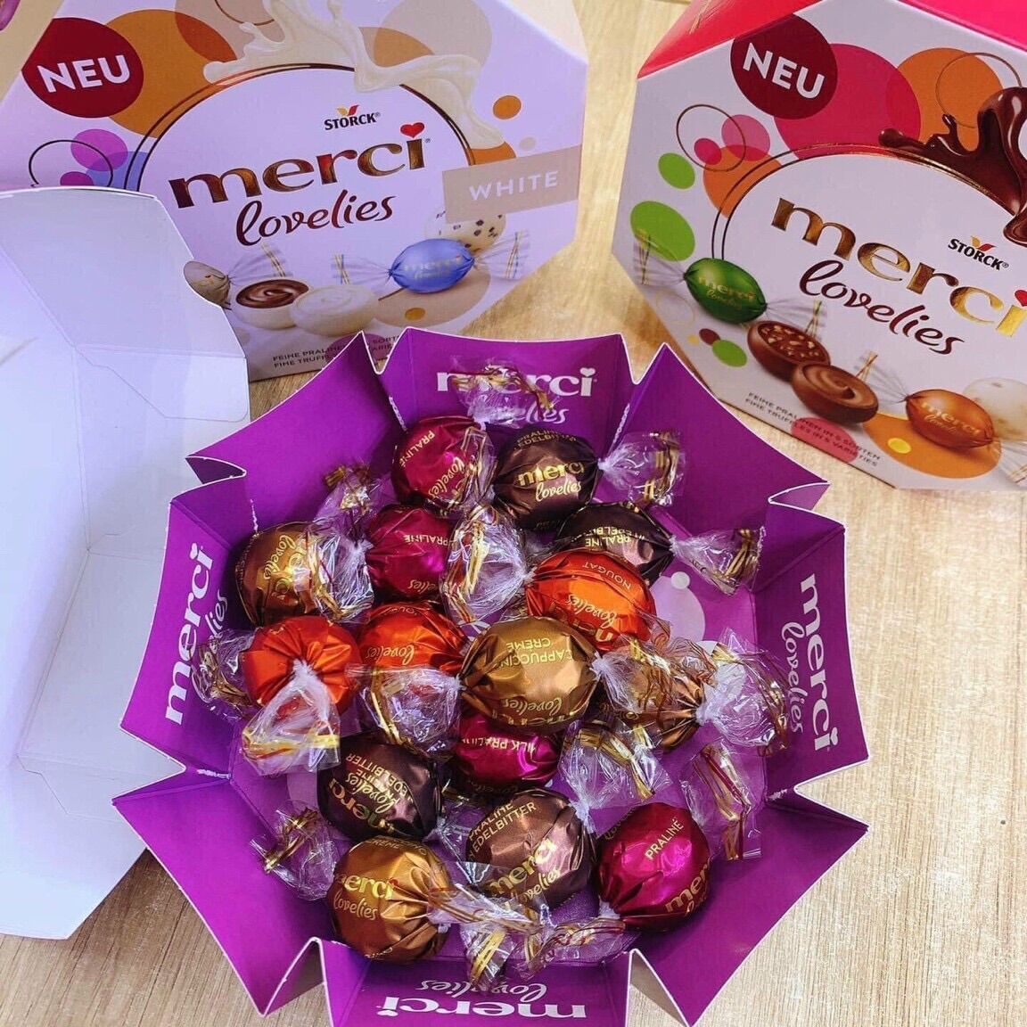 Socola Merci lovelies 140k/hộp 185g