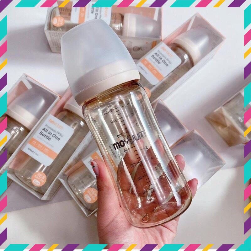 Bình sữa Moyuum 170ml/270ml Nội địa Hàn( kèm núm và có hỗ trợ đổi núm ti) cho bé