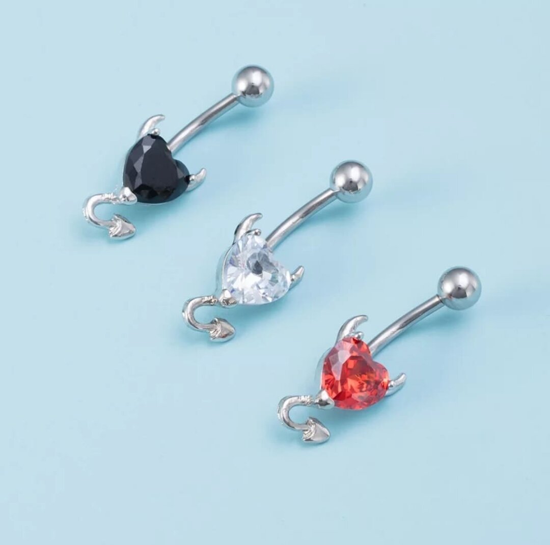 Khuyên rốn hình trái tim - Khuyên Rốn Đính Đá Cao Cấp