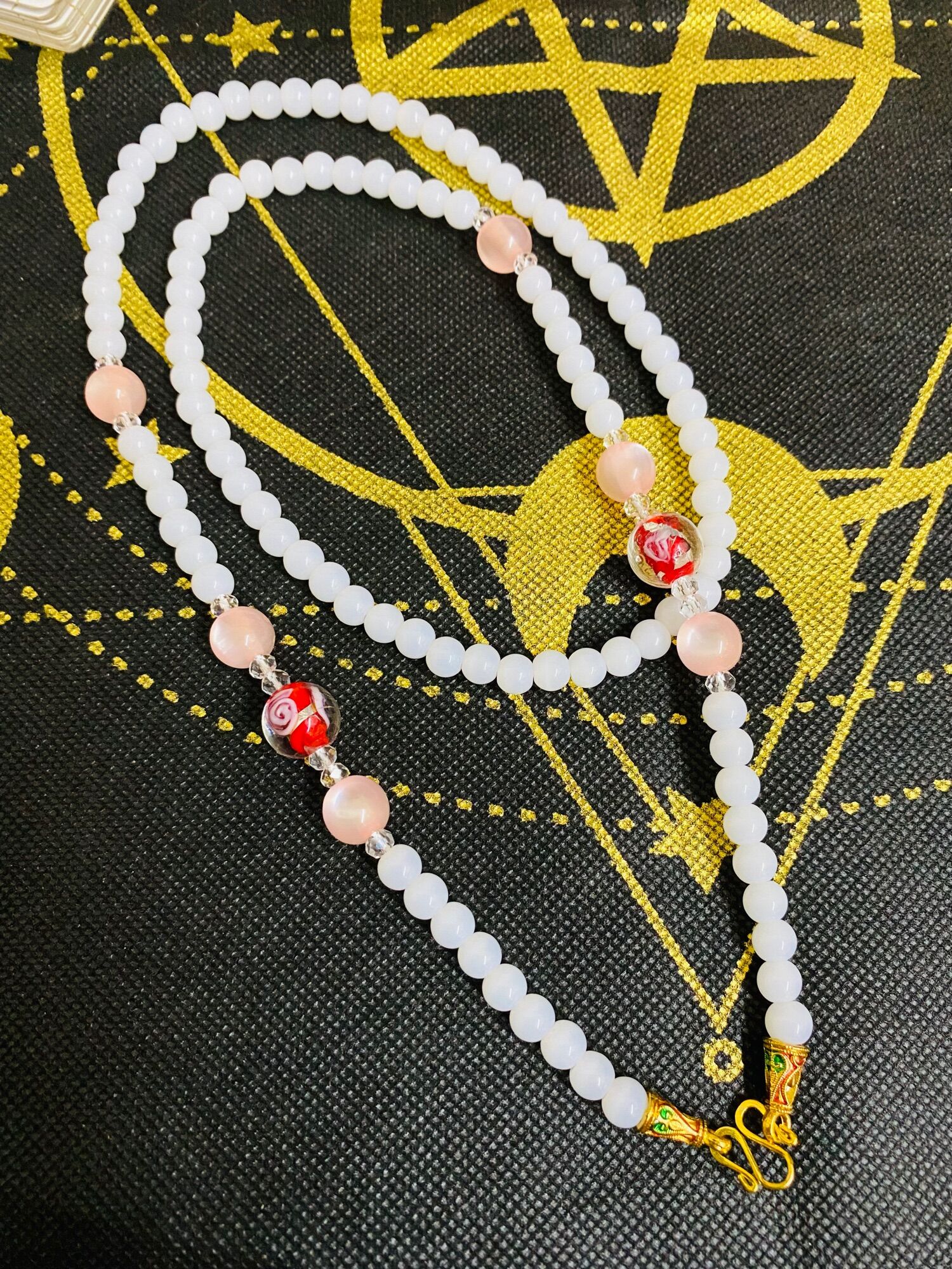 Dây chuyền dài đeo amulet - đeo mặt dây chuyền phật thái lan mẫu dây dài đá mã não