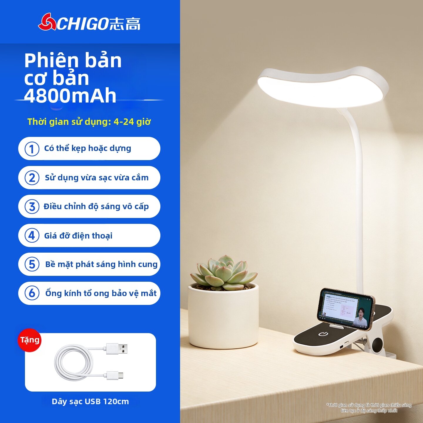 Chigo | Đèn Bàn Học Chống Chói Gắn Kẹp
