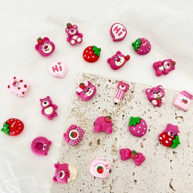 SET 10 CHARM GẮN NAIL GẤU DÂU LOTSO