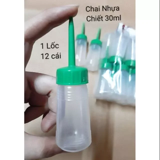 Combo 10 lốc 120 chai chiết nhựa 30ml rỗng đựng keo sữa, chất lỏng, dầu máy ,..
