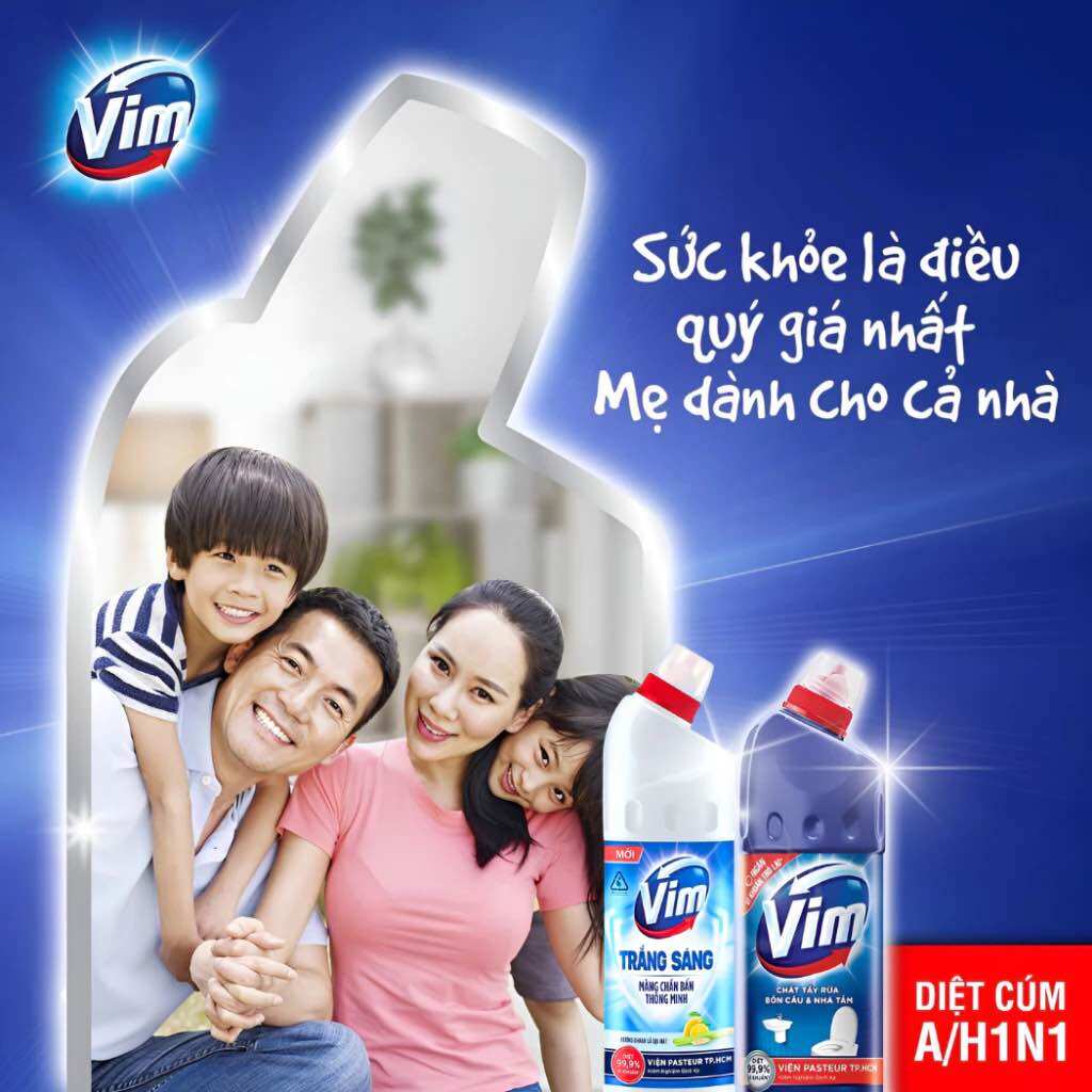 Chất Tẩy Rửa Bồn Cầu Vim 880g Diệt Khuẩn