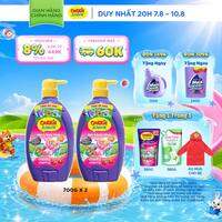 Combo 2 Sữa Tắm Gội cho bé Carrie Junior chiết xuất trái cây thiên nhiên Hương Cherry (700g/chai)