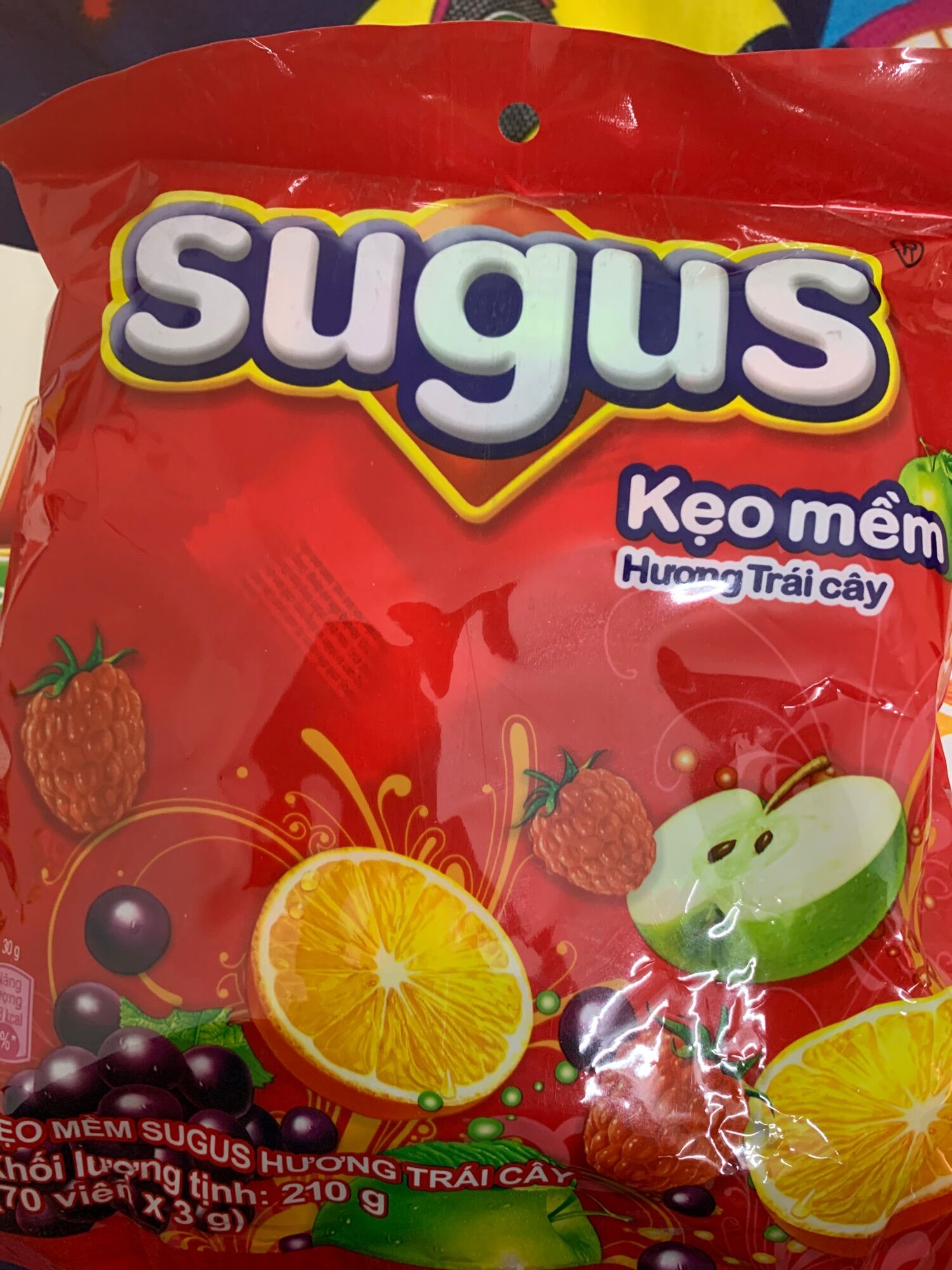 Kẹo mềm sugus hương trái cây gói 210g