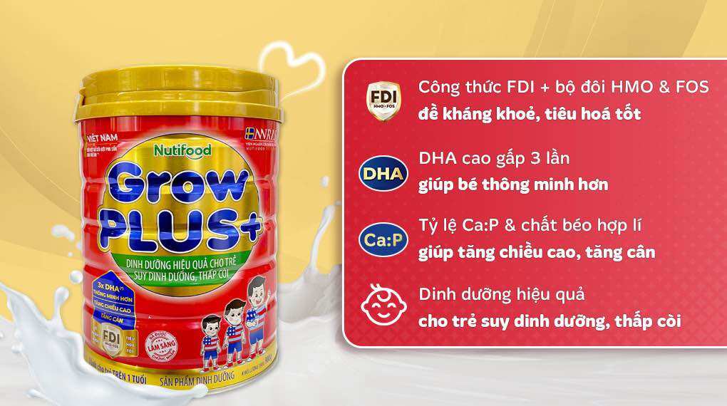 Sữa GrowPLUS+ Đỏ 900g (từ 1 tuổi)