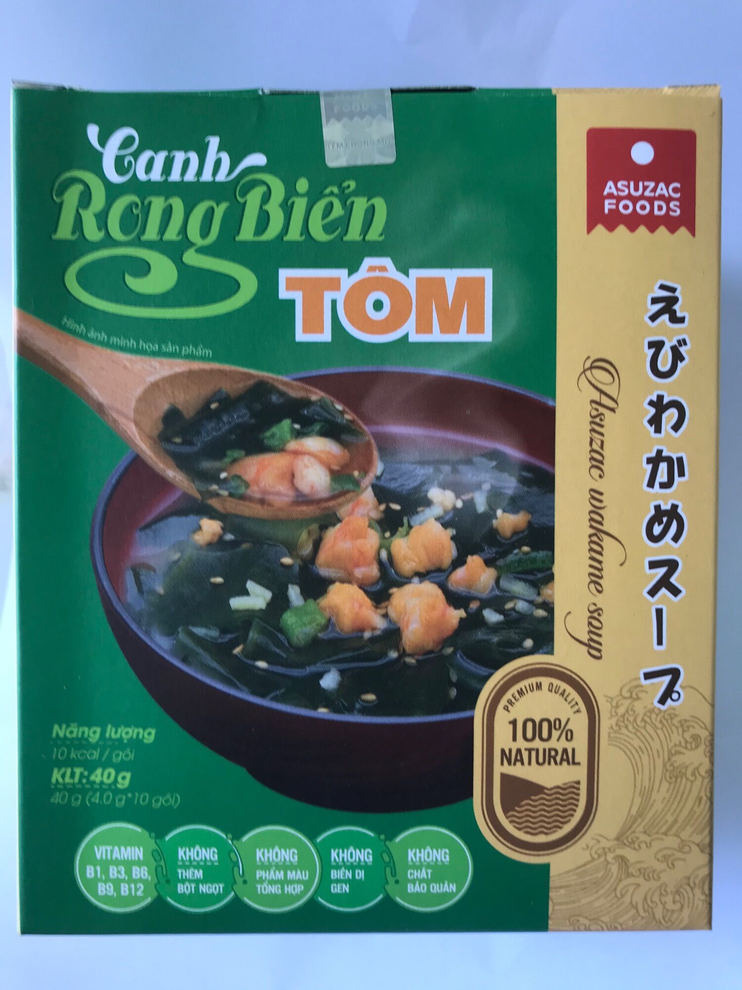 Canh rong biển tôm Asuzac gói 3,5g - [ Combo 5 gói - Hộp 10 gói ]