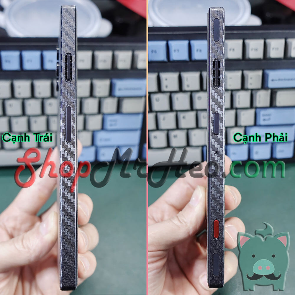 Dán Skin Mặt Sau Lưng Full Viền Nubia Red Magic 8 Pro+ (Carbon, Hình Hộp, Nhám, Vân Da, Nhôm Xước)