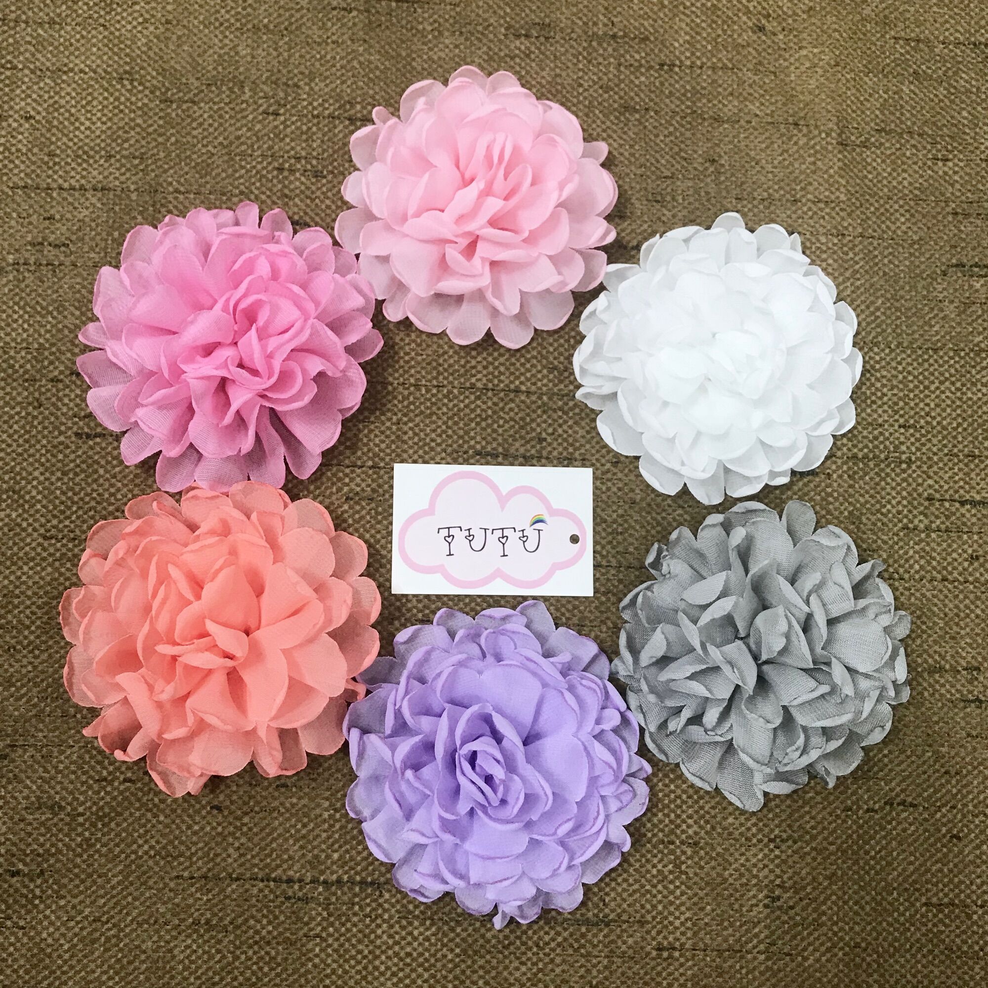 Hoa voan đốt cánh thủ công kích thước 12cm