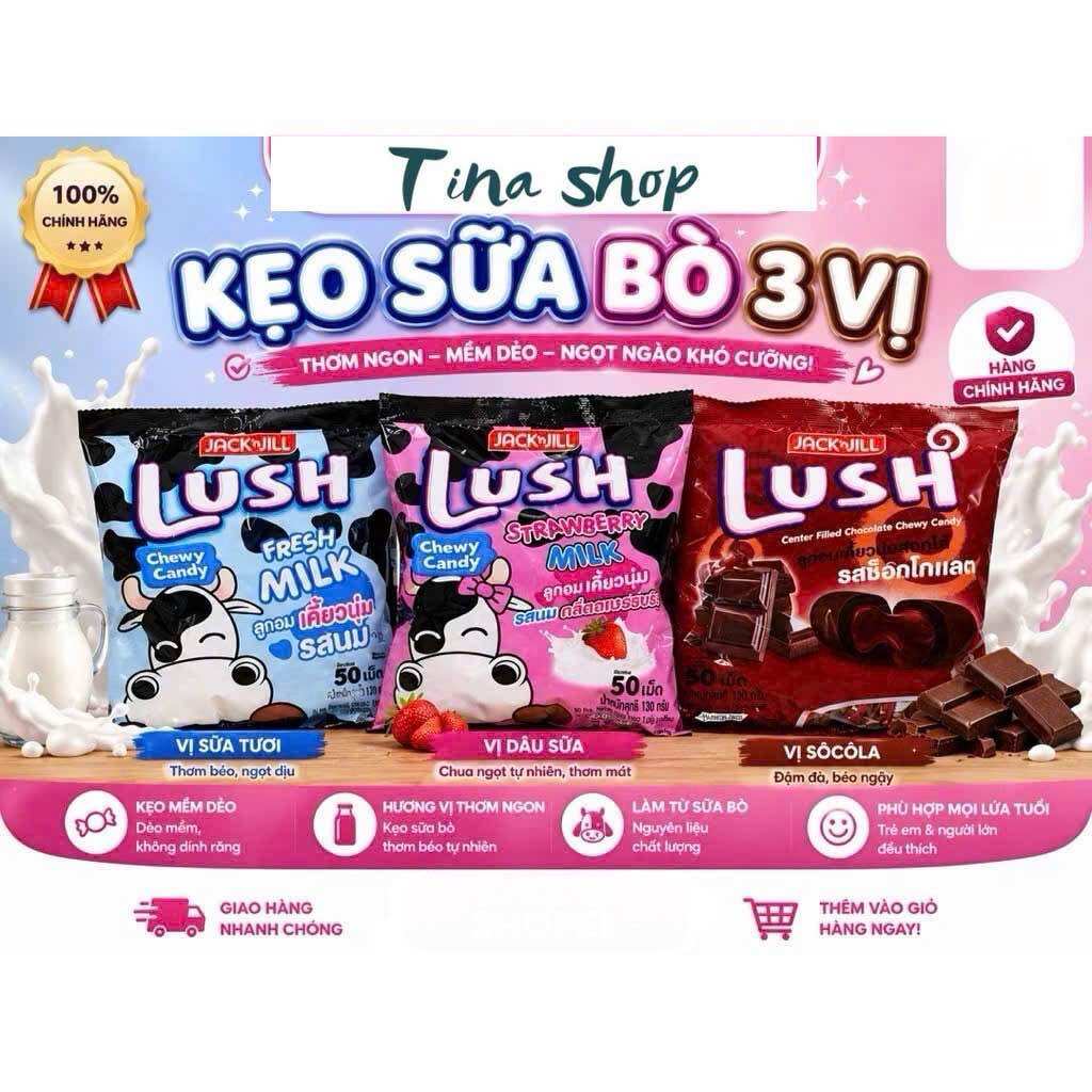 Kẹo sữa bò LUSH Thái Lan gói khoảng 50 viên 130g