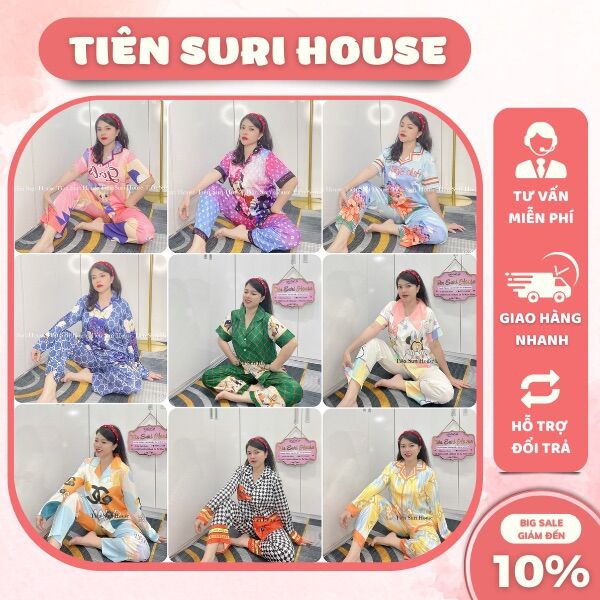 Đồ bộ pyjama tằm xước ánh kim tk 2ce